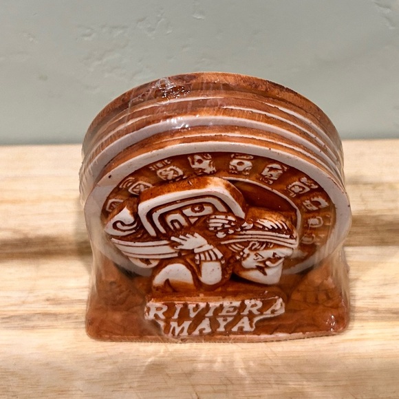 NWTS Riviera Maya Mayan Calendar Coaster Set With Base. - Picture 4 of 7